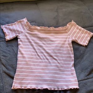 Off the shoulder pink top